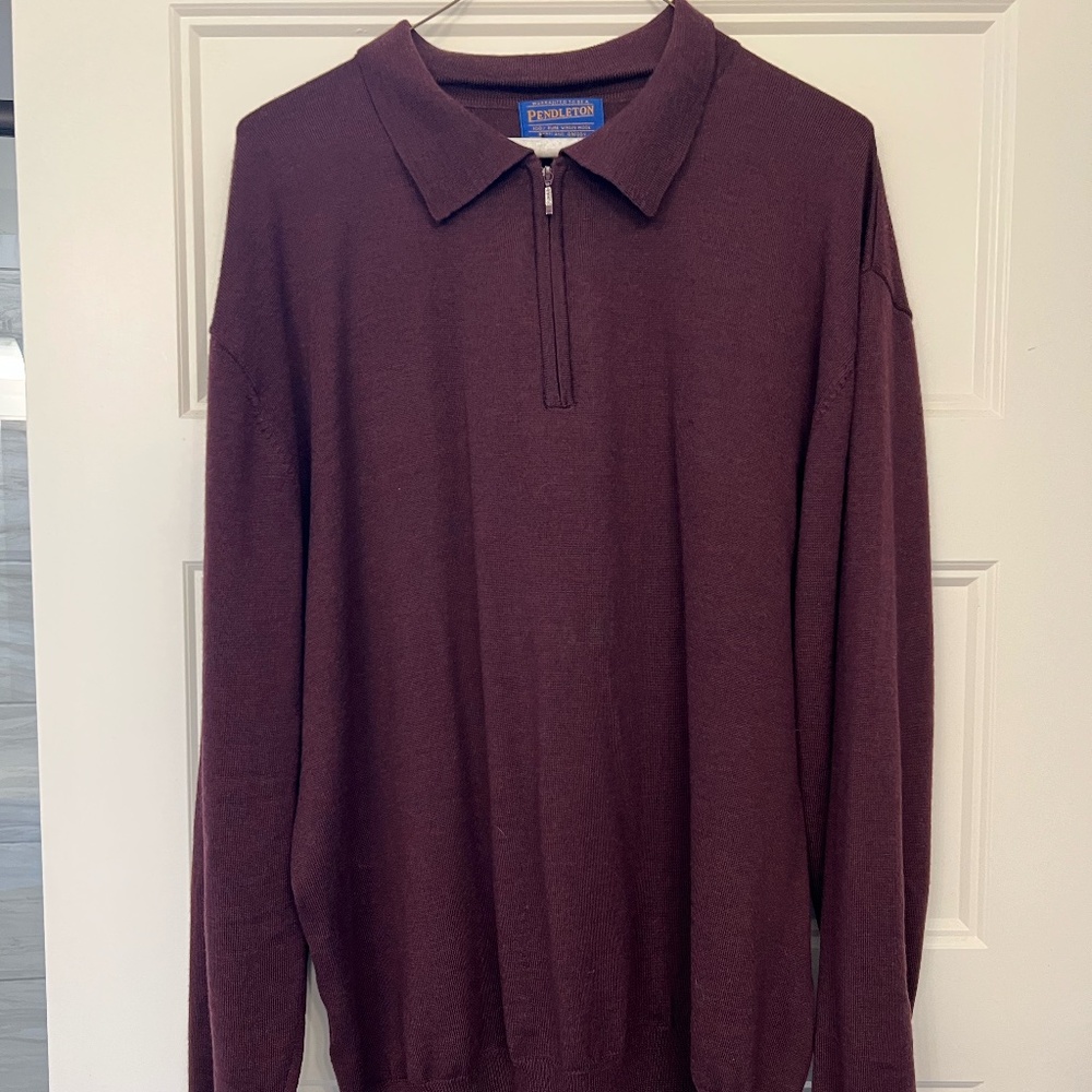 Pendleton MEN'S MERINO WOOL COLLECTION QUARTER-ZIP SWEATER
